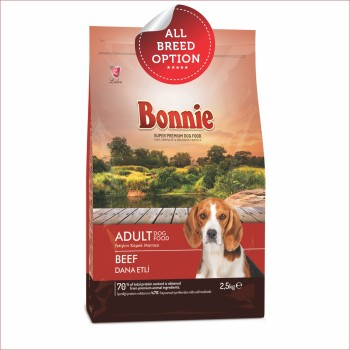 Bonnie Adult Dog Food | Beef (2.5kg, 16kg/15+1free)