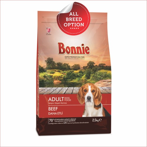Bonnie Adult Dog Food | Beef (2.5kg, 16kg/15+1free)
