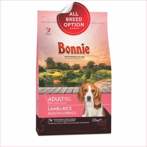 Bonnie Adult Dog Food | Lamb & Rice (2.5kg, 16kg/15+1free)