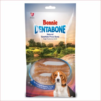 Bonnie Dentabone Natural Rawhide Press Bone | with Calcium (5pcs. x 3' 20-25gr)