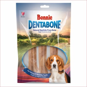 Bonnie Dentabone Natural Rawhide Press Bone | with Calcium (3pcs. x 4' 40-45gr)