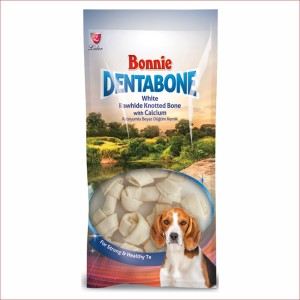Bonnie Dentabone White Rawhide Knotted Bone | with Calcium