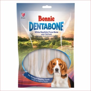 Bonnie Dentabone White Rawhide Press Bone | with Calcium (3pcs. x 4' 40-45gr)