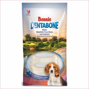 Bonnie Dentabone White Rawhide Press Bone | with Calcium (5pcs. x 3' 20-25gr)