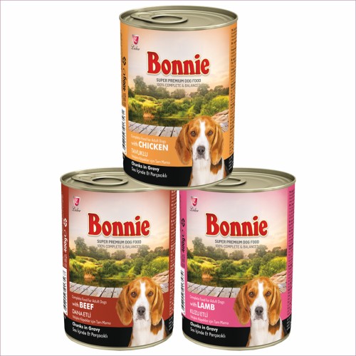 Bonnie Adult Dog Canned Food | Chunks in Gravy | Multiple Flavours (400g)