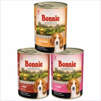 Bonnie Adult Dog Canned Food | Chunks in Gravy | Multiple Flavours (400g)