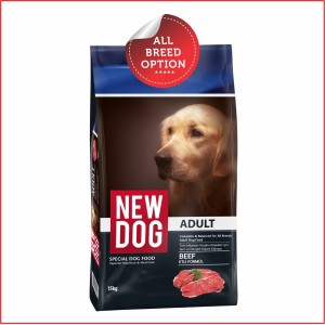 'New Dog' Adult Dog Food | Beef (2kg, 16kg/15+1free)