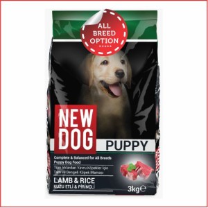 'New Dog' Puppy Food | Lamb & Rice (3kg, 16kg/15+1free)