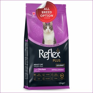 Reflex Plus Adult Cat Food | Gourmet/Multicolour | Chicken (1.5kg)