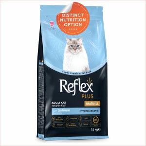 Reflex Plus Adult Cat Food | Hairball/Indoor | Salmon (1.5kg)