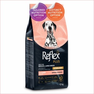 Reflex Plus Medium/Large Breed Adult Dog Food | Light & Sterilised (12kg, 15kg)