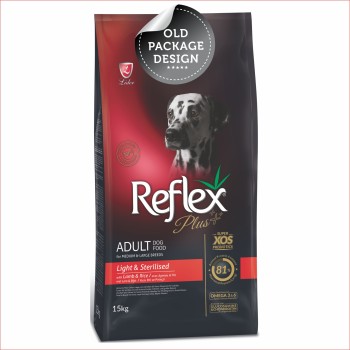 Reflex Plus Medium/Large Breed Adult Dog Food | Light & Sterilised (12kg, 15kg)